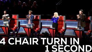 FASTEST 4 CHAIR TURNS ON THE VOICE | BEST AUDITIONS