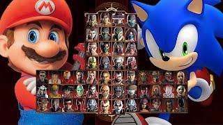 Mortal Kombat 9 - MARIO BROSS & SONIC - Expert Tag Ladder - Gameplay @(1080p) - 60ᶠᵖˢ 