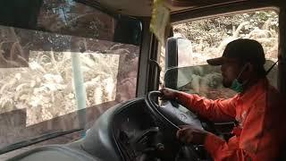 Test drive after instal transmission mercedes benz actros 6x6 logging truck