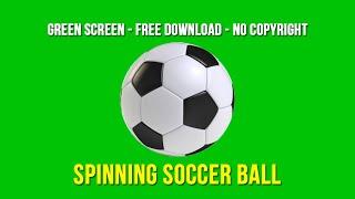 Spinning Soccer Ball Green Screen - No Copyright