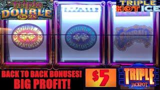 Back to back high limit PINBALL bonuses! Big profit! TRIPLE DOUBLE 3X 2X!