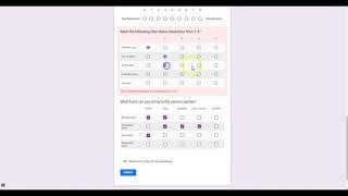 Checkbox Grid in Google Forms