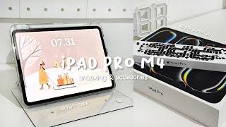 New iPad Pro M4 + Apple Pencil Pro + accessories ~ aesthetic unboxing 