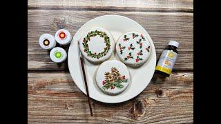 Painting Christmas Sugar Cookies with Food Coloring