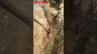 Dig Carefully# Clay Removed# Plumbing# Plumber# Use Rod Tool# Carefully Plumbing Work# Use Trowal#