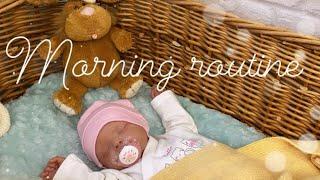 УТРО С НОВОРОЖДЁННОЙ КУКЛОЙ РЕБОРН/Morning routine with reborn baby