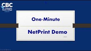 One-minute NetPrint Demo