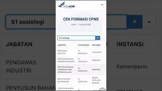 Cek formasi CPNS sesuai jurusan di aplikasi JadiASN yuk #cekformasicpns #formasicpns