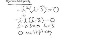 algebraic Multiplicity of an eigenvalue