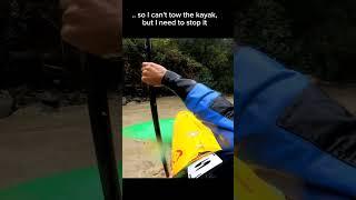 POV of a kayak rescue in Noce river.