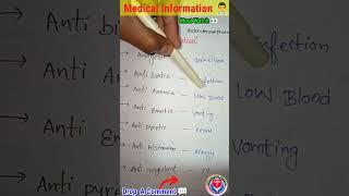 know your medicine/medicines knowledge #shorts #pharmacy #nursing #neetaspirants #gpatexam #ytshorts