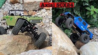 SCX24’s making tough climb At Home Obstacle Course. Deadbolt’s/C10/Gladiator.