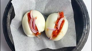 Ghanaian version of deviled eggs "kosua ne meko" The most addictive Ghanaian street food