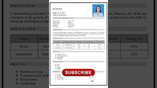 Simple CV For Job | Simple Resume Format