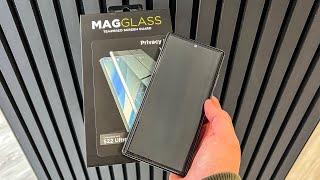 Samsung Galaxy S22 Ultra MAGGLASS Privacy Glass Install & Review!