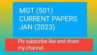 MGT501, MID TERM CURRENT PAPERS 2023, MID TERM PASTPAPERS