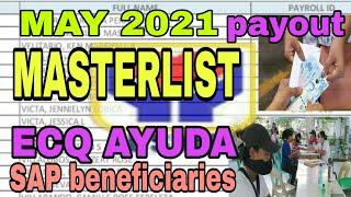 MASTERLIST FOR ECQ AYUDA | by alphabet | MAY 3 to 7 schedule