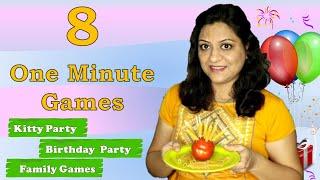 8 One minute games | Minute to win it games | Indoor games for party | Kitty party games (2022)