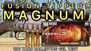 7mm Remington Magnum Federal Fusion Tipped Ballistics Gel Ammo Test