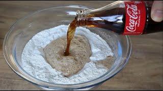  only COCA COLA and flour  just mix it up. The result is a crazy recipe.