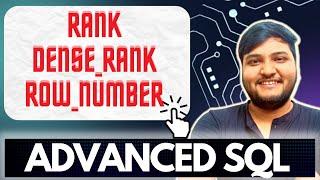 Rank | Dense Rank | Row Number | SQL | Analytical Functions Advanced SQL | Ashutosh Kumar