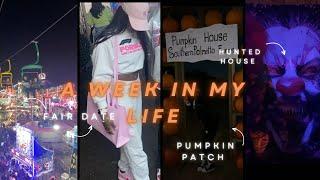 HALLOWEEKEND VLOG| First time fair date, Pumpkin patch, Hunted house, mini haul