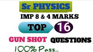 INTER SECOND YEAR PHYSICS GUN SHOT QUESTIONS 2025