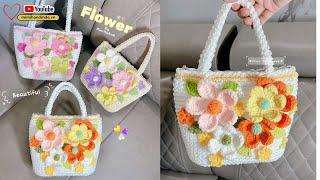 Móc Túi Hoa Nổi 3D Rực Rỡ  Crochet Flower 3D Bag | Mimi Handmade