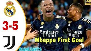 Real Madrid vs Juventus 5-3 - Mbappe First Goal - All Goals & Highlights - 2024
