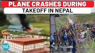Nepal Plane Crash: 18 Killed After Saurya Airlines Aircraft Skids Off Runway During Takeoff | Watch