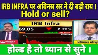 IRB INFRA SHARE LATEST NEWS TODAY, IRB INFRA SHARE TARGET #IRB INFRA पर अविनस सर ने दी बड़ी राय ।