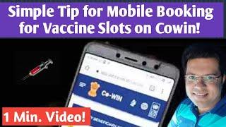 Simple Tip for Mobile Booking of Vaccine Slots on Cowin | How to book Vaccine Slot Fast