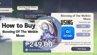 How to buy blessing of the welkin moon using Gcash