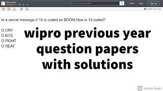 wipro previous year question papers with solutions || wipro previous year questions