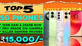 12GB+256GB | Top 5 Best & All-Rounder 5G Phone Under 15000 in 2024| OIS Camera | 5G Phone under 15K