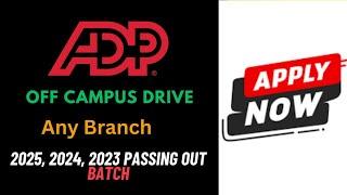 ADP Hiring for 2025, 2024, 2023 Batch #offcampusdrives  #itjobs #offcampusjobs #freshersjobs #softwa