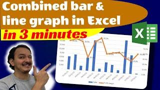 How to make a combined bar and line graph in Excel (Combo chart) in 3 minutes