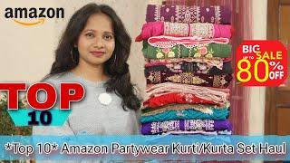 *Top 10* Amazon Partywear Kurti/Kurta Pant Dupatta Set Haul | Ranjana R