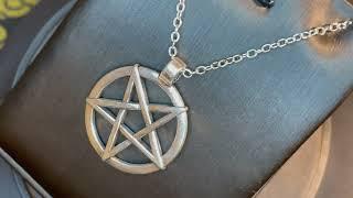 Inverted Pentagram Circle Necklace Satanic Wiccan Pagan Church of Satan Baphomet Occult Jewelry