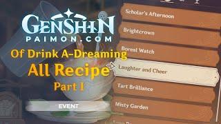 Genshin Impact | Of Drink A Dreaming | All Recipe Drinks | Event Guide