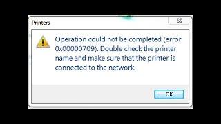 How to Fix cannot Set Default Printer  Error : 0x00000709 ( default error printer windows 10) hindi
