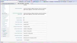 All In One SEO Pack Plug In Configuration Tutorial