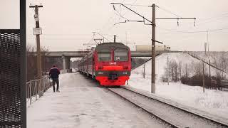 Электропоезд ЭД9М-0113. Отправление.