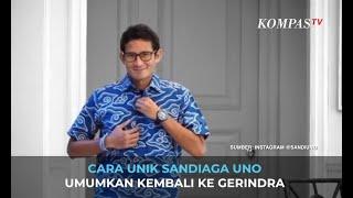 Cara Unik Sandiaga Uno Umumkan Kembali ke Gerindra