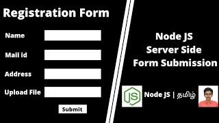 Upload Files and Send Html Form to Node JS Server Tamil | Node JS Formidable Module Tamil