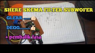 share skema filter subwofer + pembalik fasa __Respon frequensi ..47Hz - 154 Hz