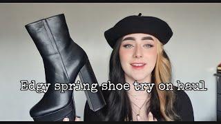 Edgy Spring shoe haul...heels/flats/boots | Monotones