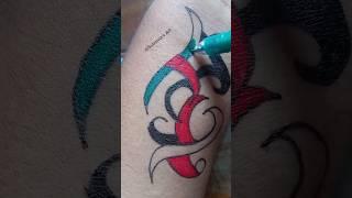 3 colour tribal tattoo making #shorts #shortsvideo #tattoodesignsforman #subscribers #suborna'sArt