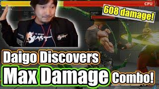 Daigo DISCOVERS the "Prisoner Combo." Guile's MAX DAMAGE Combo with 608 Damage! [SFV]