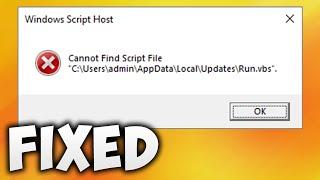 How to Fix Can Not Find Script File Appdata Local Updates Run.vbs Error